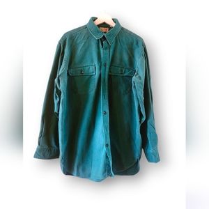 L.L Bean Forest green vintage Charmois Cloth Freeport Main Shirt Large